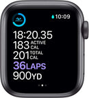 For Parts: Apple Watch 6 GPS 40mm Gray Aluminum Case Black Band MG133LL/A CRACKED SCREEN