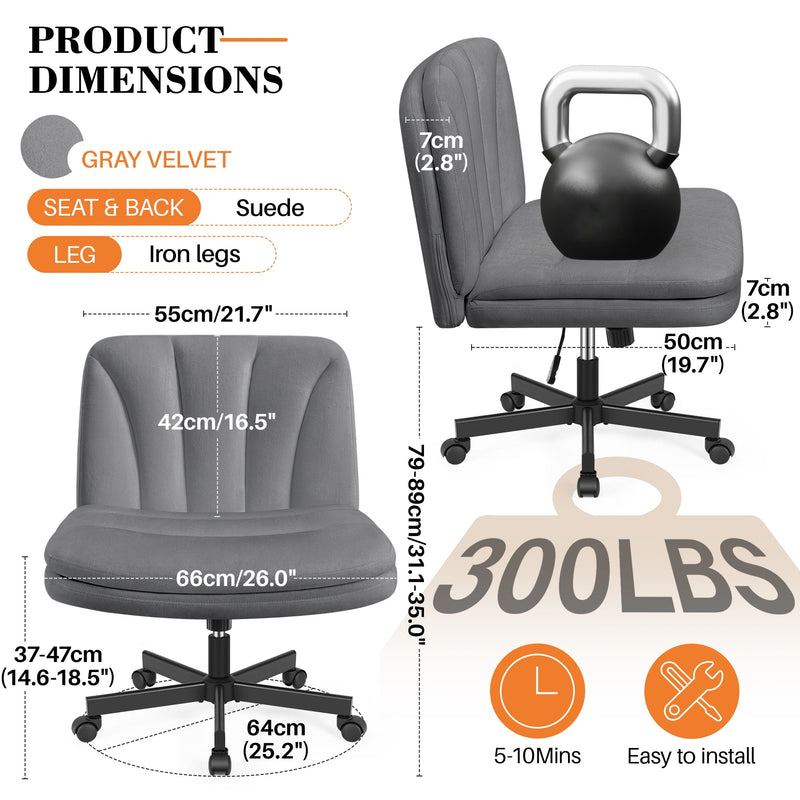 COOLHUT 26" W CRISS CROSS CHAIR WITH WHEELS - GRAY - Like New