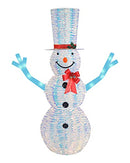 TOP TREASURES 6 FT IRIDESCENT LIGHTED SNOWMAN PRE LIT OUTDOOR CHRISTMAS DECOR - Like New