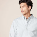 AMAZON ESSENTIALS MEN'S OXFORD SHIRT, SLIM FIT STRETCH MEN SMALL - LIGHT GRAY - Brand New