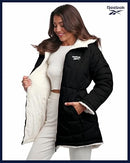 Reebok Womens Winter Jacket,Reversible Sherpa-Lined, Puffer Faux Fur Hood - L - Brand New