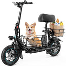 GYROOR C1S ELECTRIC SCOOTER WITH SEAT 550W MOTOR PET BASKET 19 MPH - BLACK - Like New