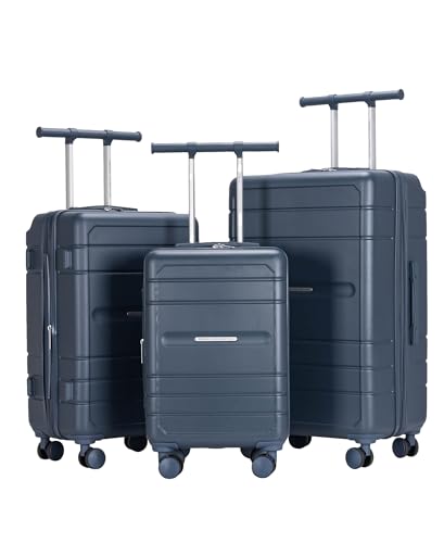 FRENCH CONNECTION LE VOYAGE LUGGAGE, NAVY, 3 PIECE SET - Scratch & Dent