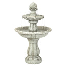 SUNNYDAZE DECOR 35" H RESIN SOLAR POWERED TIERED OUTDOOR FOUNTAIN - WHITE/STONE - Brand New