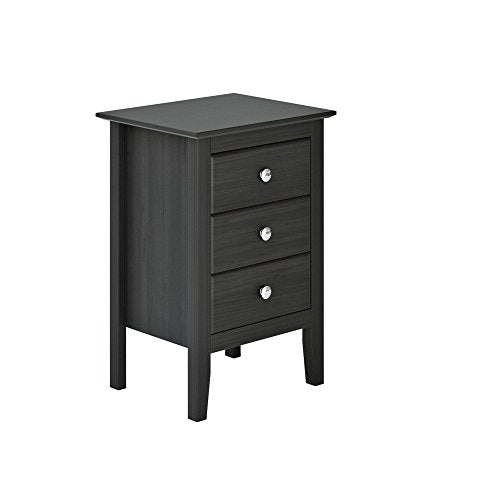 ADEPTUS JELA EASY PIECES SOLID WOOD 3 DRAWER END TABLE/NIGHTSTAND, 77245 - BLACK - Like New