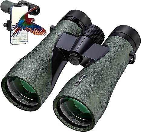 GLLYSION 12X50 HD Binoculars High Power Binoculars BaK4 GS-B1 - GREEN - Like New