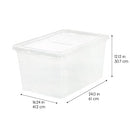 IRIS USA 4 PACK STORAGE BINS WITH LIDS 58 QUART 587053-4P - BPA-FREE - CLEAR - Like New
