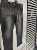 STONE MEN'S CASUAL FLEX STRETCH SLIM STRAIGHT JEANS - SIZE: 40X31 - JET BLACK - Brand New