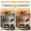 Apgooface Rustic Caged Ceiling Fan Light 4 Bulbs 3 Speeds Flush Mount B0B3MSF4JK - Brand New