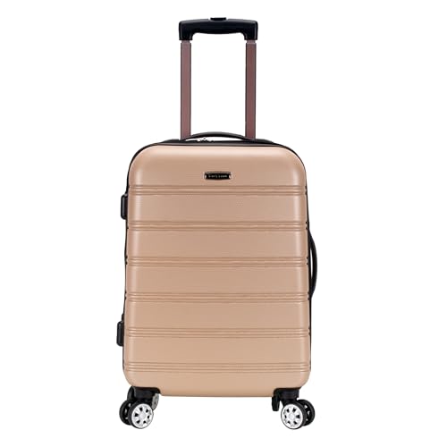Rockland Melbourne Hardside Expandable Spinner Wheel Luggage, 20-Inch Champagne - Brand New
