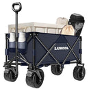 LUXCOL Collapsible Folding Wagon Heavy Duty Utility Beach Wagon Cart - Dark Blue - Brand New
