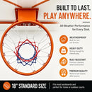 Rakon 18" Basketball Rim Replacement Heavy Duty Wall Mounted Basketball Hoop - Brand New