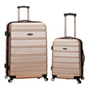 ROCKLAND MELBOURNE HARDSIDE EXPANDABLE SPINNER WHEEL LUGGAGE 2 PIECE - CHAMPAGNE - Like New