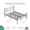NOVILLA QUEEN SIZE BED FRAME HEADBOARD FOOTBOARD 14" METAL PLATFORM - DARK BLACK - Like New