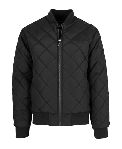 GALAXY BY HARVIC MEN'S HEAVYWEIGHT QUILTED BOMBER JACKET - SIZE MENS 2XL - BLACK - Like New