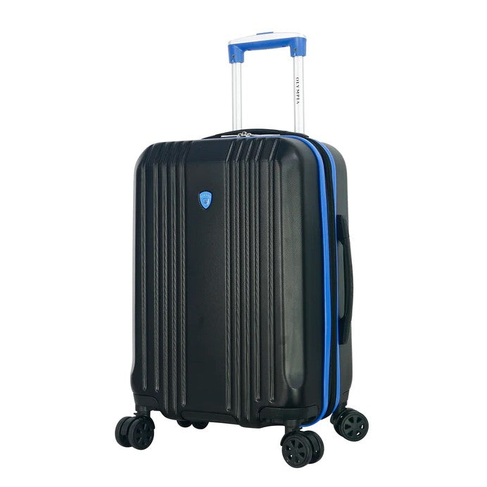 Olympia USA Apache II 3-Piece Expandable Spinner Luggage Set - BLACK/BLUE Like New