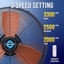 TORNADO 20-INCH OUTDOOR DOWNROD MOUNT CEILING FAN, 3 SPEEDS, HI-FAN-20CEIL-WR - Like New