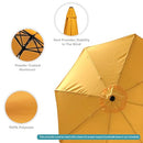Sunnydaze Outdoor Patio Umbrella Polyester Table Market Umbrella - Gold - Like New