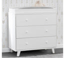 DELTA CHILDREN AVA 3-DRAWER DRESSER WITH CHANGING TOP - WHITE - Like New