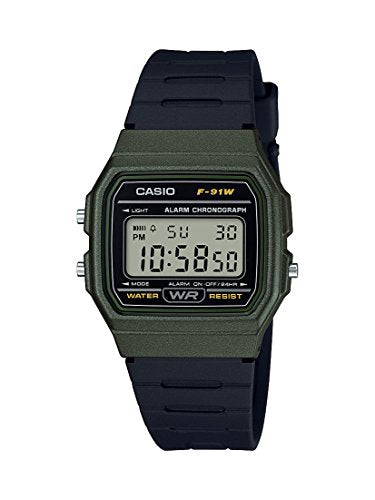 CASIO F91W SERIES | DIGITAL WATCH | WATER RESISTANT | LIGHTWEIGHT - GREEN - Brand New