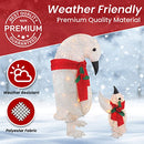 TOP TREASURES 2-PIECE 34 IN LIGHTED PENGUIN FAMILY LARGE OUTDOOR WHITE - Like New