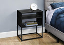 Monarch Specialties 3505 Accent Table, Metal, Laminate, Black - Brand New