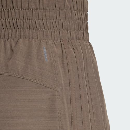 ADIDAS WOMEN'S PACER TRAINING 3-STRIPES WOVEN HIGH SHORTS SIZE L - SHADOW OLIVE - Brand New