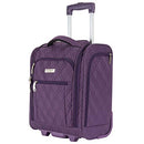 Flight Knight 16.5" Carry On Suitcase Small Rolling Tote Bag - Purple Quilted - Brand New