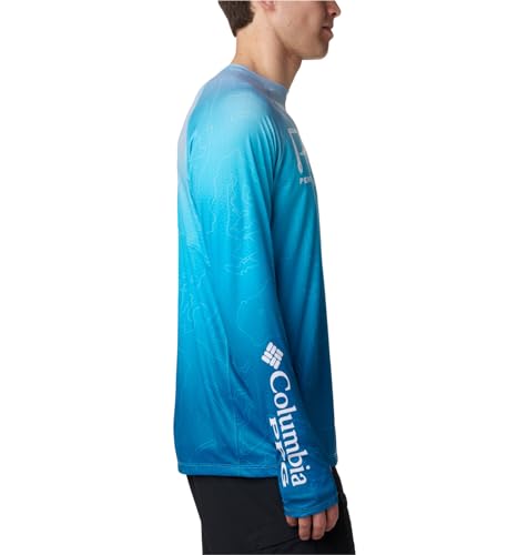 COLUMBIA MEN'S SUPER TERMINAL TACKLE VENT LONG SLEEVE - XL - OCEAN BLUE/CAMO - Brand New