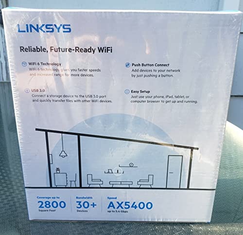 Linksys E9450 Wi-Fi 6 Dual-Band AX5400 Router - Black - Like New