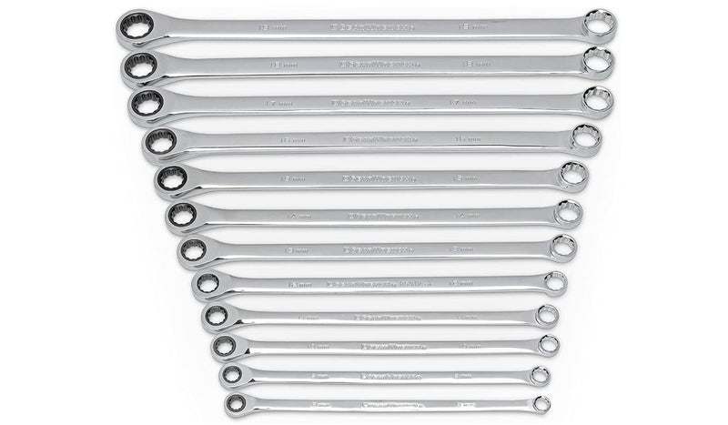 GEARWRENCH GEAWRENCH 12 PC GEARBOX XL RATCHETING WRENCH SET, METRIC - SILVER - Like New