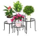 DAZONE Metal Plant Stand Modern Wrought Iron Planter Stands Outdoor - Black - Brand New