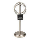 HOME MART GOODS DOUBLE RING FINGERTIP TOWEL HOLDER WITH HEAVY BASE, SATIN NICKLE - Brand New