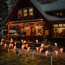 BAQULER 4 PACK CHRISTMAS SOLAR LIGHTS OUTDOOR CANDY CANE - WHITE AND RED - Like New