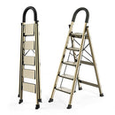 WOA WOA 5 Step Foldable Aluminum Step Ladder, Gold - Brand New