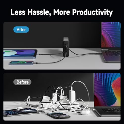 THUNDERGO 330W USB C CHARGER FAST COMPACT 3-PORTS PD-130PT - BLACK - Like New