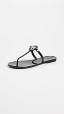 TORY BURCH WOMEN'S MINI MILLER FLIP FLOPS - SIZE: WOMEN 11.5 - PERFECT BLACK - Like New