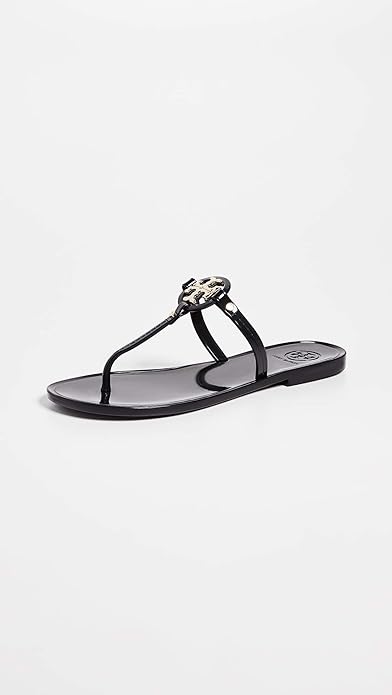 TORY BURCH WOMEN'S MINI MILLER FLIP FLOPS - SIZE: WOMEN 11.5 - PERFECT BLACK - Like New