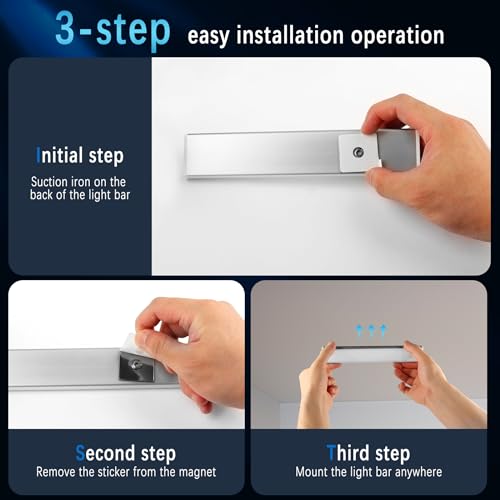 APESAIPU LED Rechargeable Battery Operated Motion Sensor Light Indoor 2 Pack - Like New