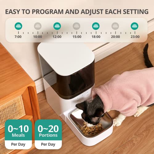 FLUFFYDREAM AUTOMATIC CAT FEEDER WITH APP CONTROL PF120 - WHITE - Like New