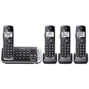 PANASONIC LINK2CELL BLUETOOTH DECT 6.0 CORDLESS PHONE SYSTEM 4 HANDSETS - BLACK - Like New
