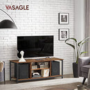 VASAGLE TV Stand for TV up to 60" TV Cabinet Open Shelves Rustic Brown/Black - Brand New