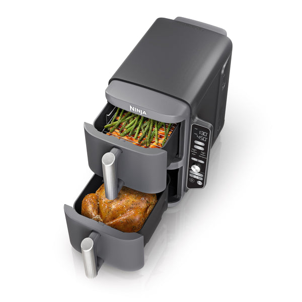 Ninja Air Fryer 10QT DoubleStack XL 2-Basket Compact Design SL401Q - Grey - Like New