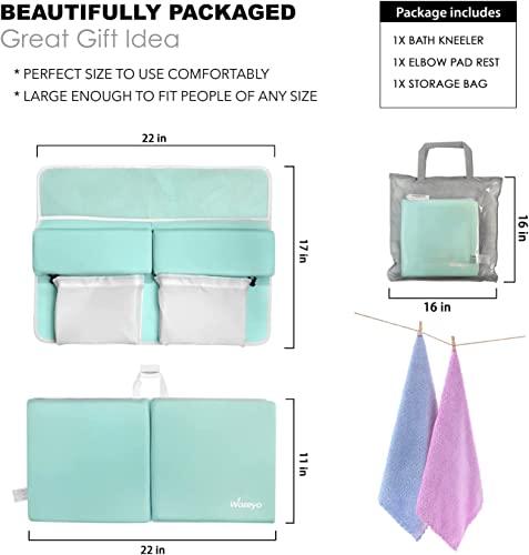 WOZEYO BATH KNEELER & ELBOW REST Pad Set 1.5 INCH BB268-G - LIGHT GREEN - Like New