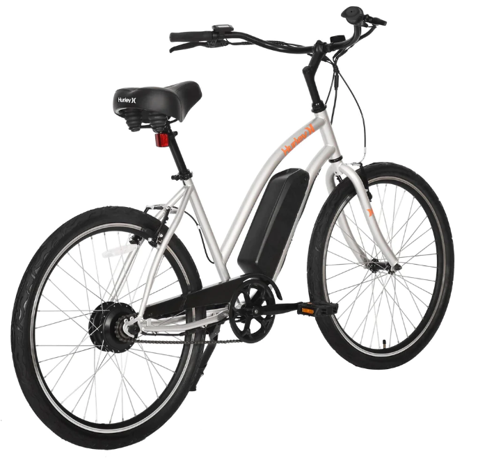 Hurley Layback 26'' Electric Bike 500W 10AH Battery 20MPH HE-18-SL-2S - SILVER Like New