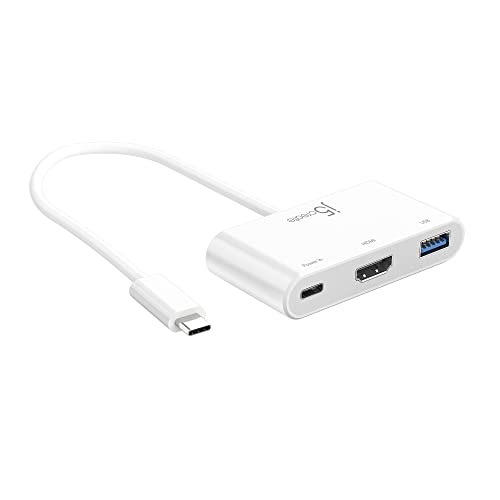 J5CREATE USB-C® TO HDMI™ & USB™ 3.0 WITH POWER DELIVERY CABLE - WHITE - Brand New
