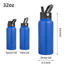 BJPKPK Insulated Water Bottles with Straw Lid, 32oz Metal Large Water Bottle - Like New
