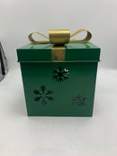 JOY TO THE WORLD CHRISTMAS GIFT BOX WITH LID - GREEN - Like New