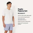 AMAZON ESSENTIALS MEN'S COTTON POPLIN PAJAMA CHECK/IVORY SIZE S - Like New