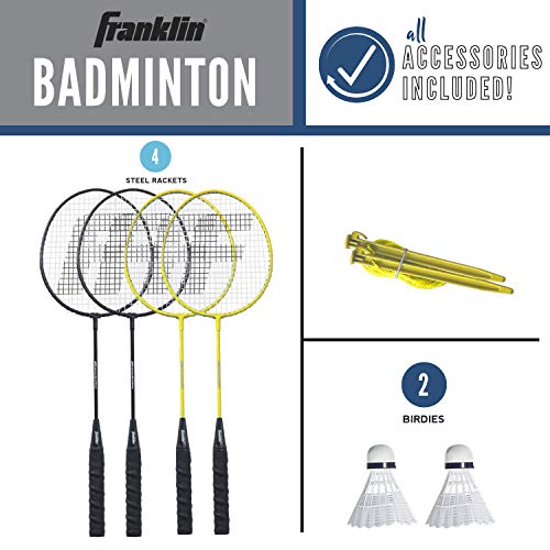 FRANKLIN SPORTS, Outdoor Backyard, Beach Badminton Set, 52632X,  Adults Kids - Like New